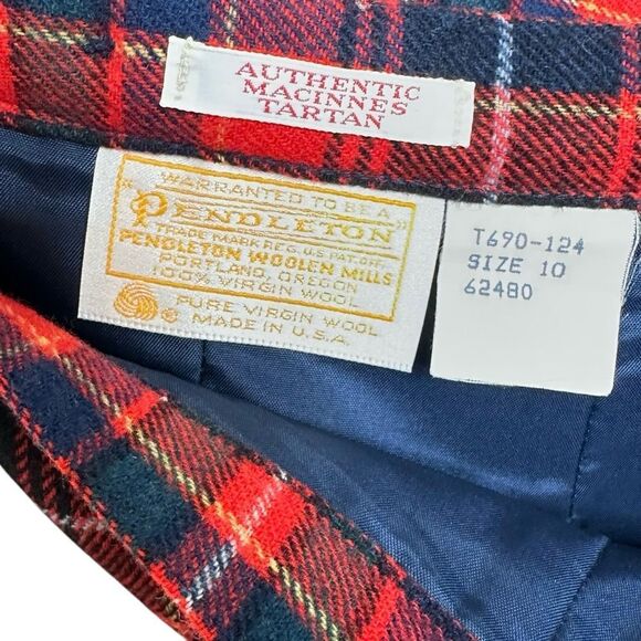 Pendleton Vintage Red Macinnes Tartan A line Midi Wool Skirt| Size S - Picture 5 of 5